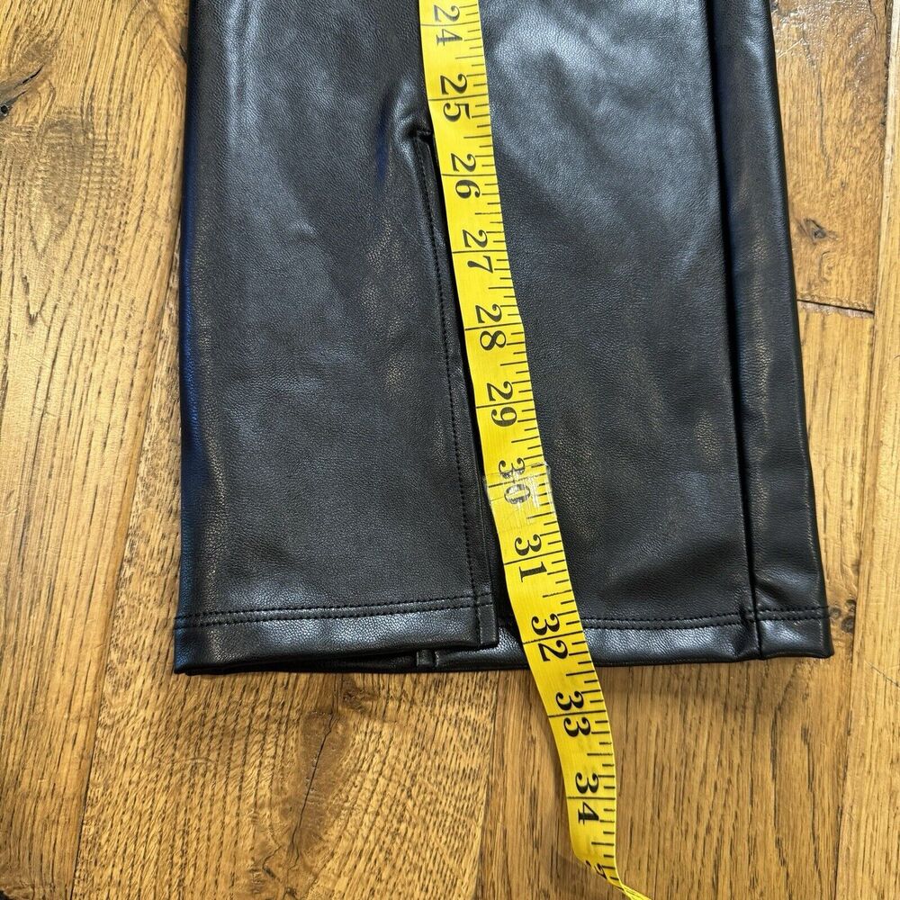 NWT Abercrombie & Fitch Women’s Sz Small 100% Vegan Leather Split-Hem Pants - Picture 5 of 8